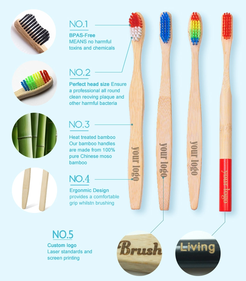 2022 New Bamboo Toothbrush Cheap Wooden Toothbrush 100% Natual Eco-Friendly Toothbrush Manufacture